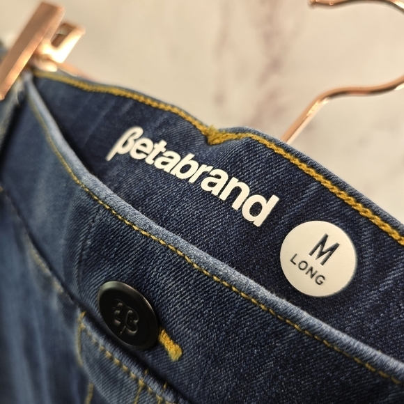 Betabrand Jeans Womens Medium Long Dark Wash Straight Denim Jegging High Rise - Picture 3 of 11